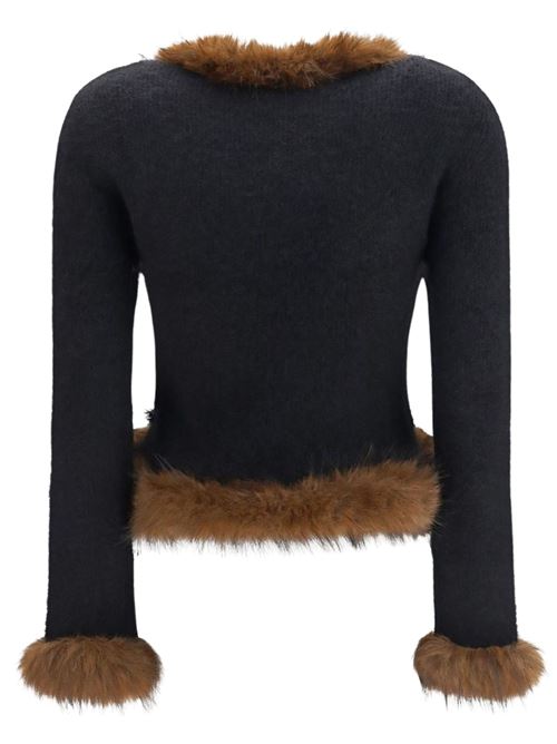 Cardigan faux fur SELF PORTRAIT | AW26148CBBLACK